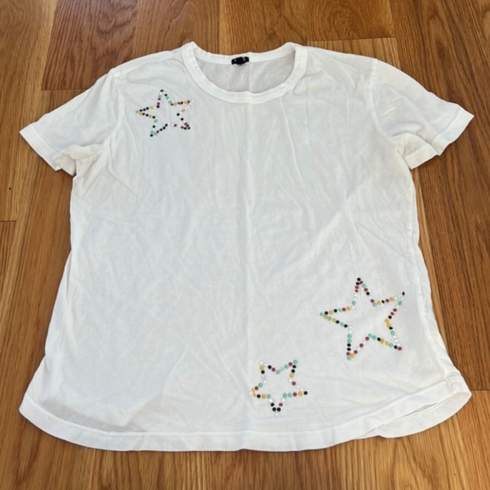 MONROW Studded Scoop-Neck Star Activewear Tee